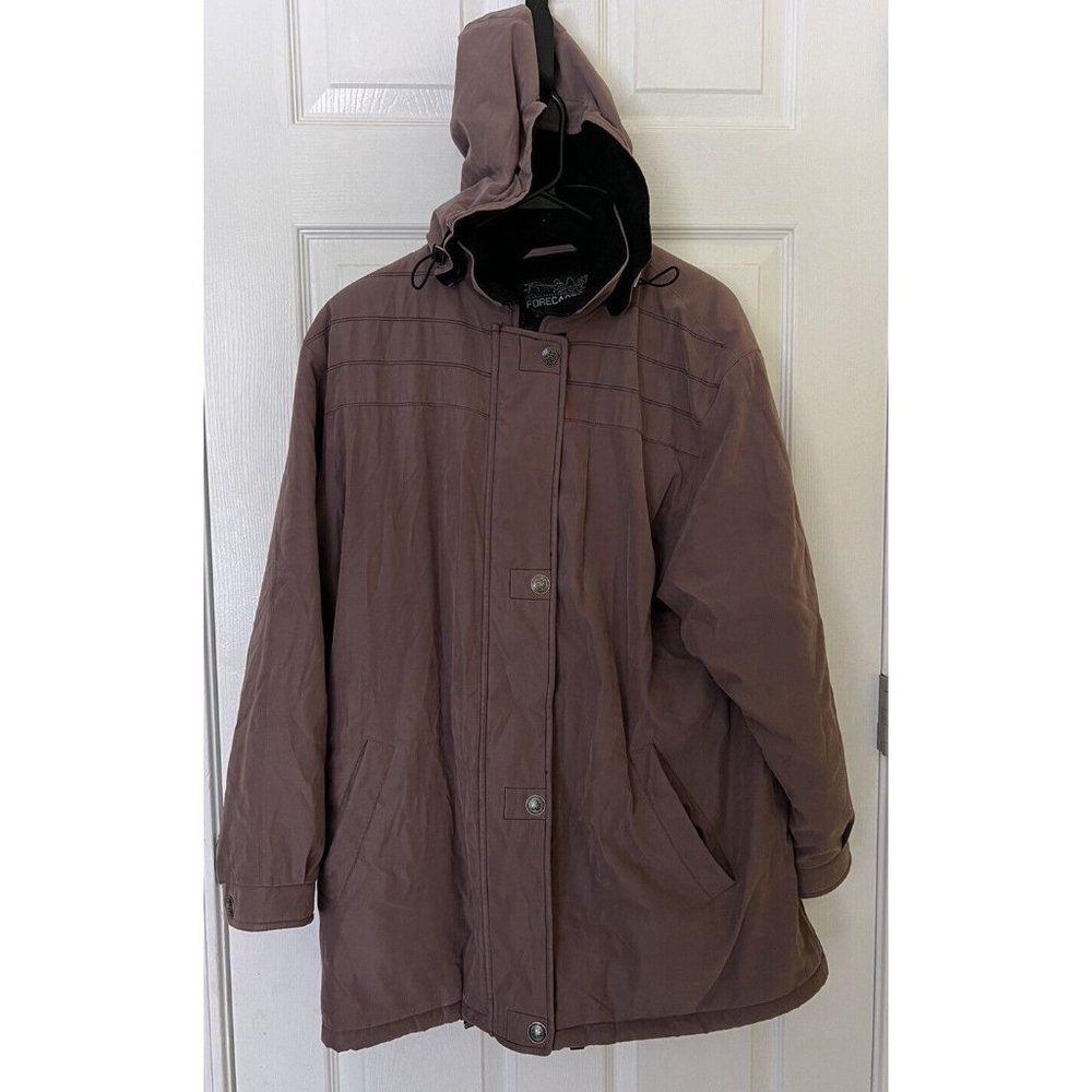 Forecaster Sport Women's Medium Tan Faux Suede Zip Button Jacket Coat Insulated